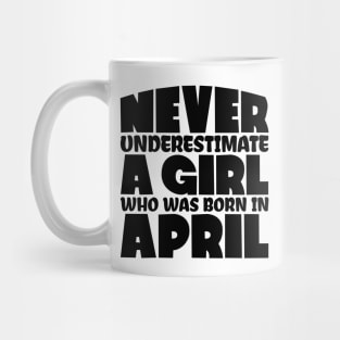 Never underestimate a girl who was born in April Mug